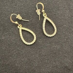 Gold-plated Rhinestone Drop Earrings